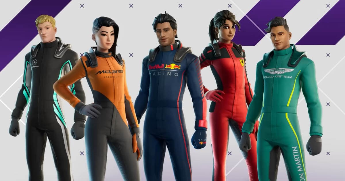 Fortnite: Fórmula 1 chega ao jogo com skins e uniformes de todas as equipes